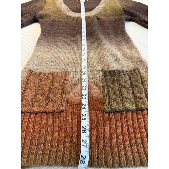 VTG Y2K 90s Charlotte Russe Ombre Earth Tone Hip-Length Sweater Boho Grunge Sm - Picture 4 of 7